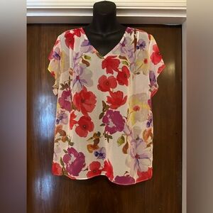 Cabi Sheer Floral Blouse - Size M